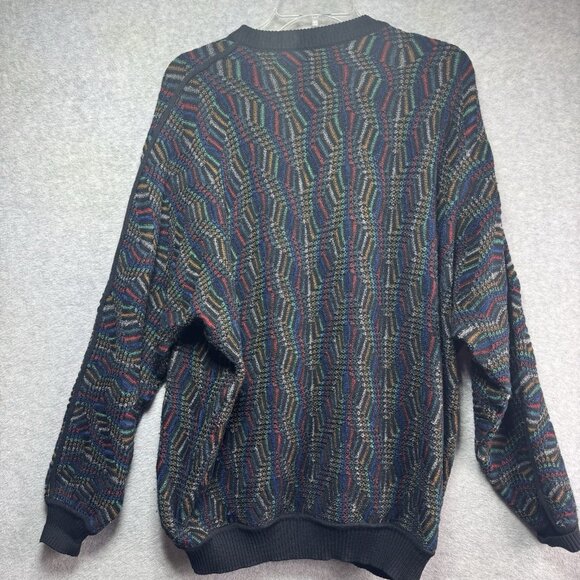 VTG St. Croix Knit Sweater XL Levys Nashville Wool Multi Color 80s 90s USA Made - Picture 8 of 10